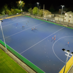 New LED sports field lighting installed at Ashburton Sports Turf as part of a lighting upgrade completed in February 2025.
